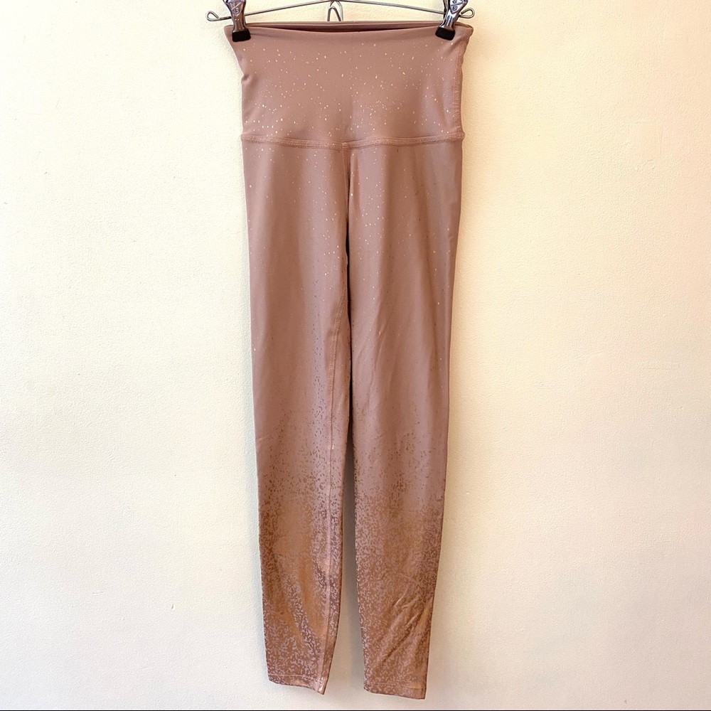 Beyond Yoga Alloy Ombre high waist blush & rose gold speckle leggings size XS